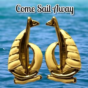 Vintage "Come Sail Away" Post Earrings By Best Co